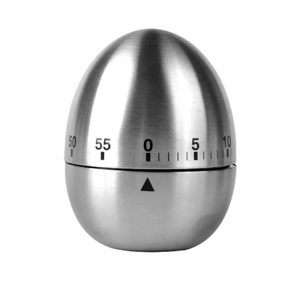 Mekanisk Kjøkkentimer Eggtimer Rustfritt Stål Sølv