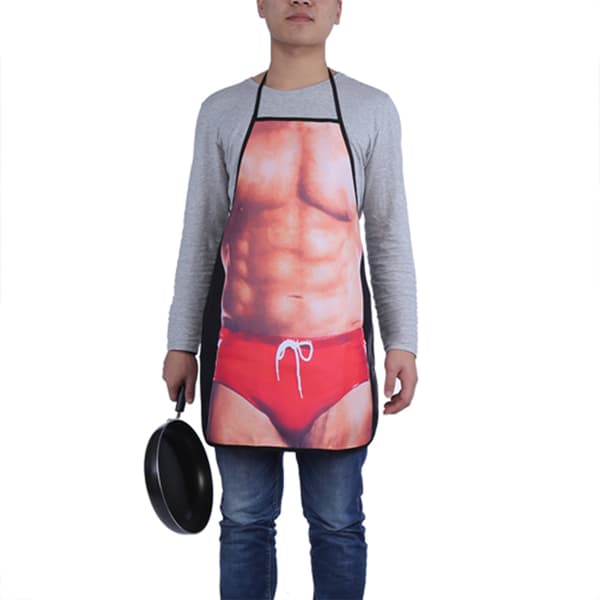 3D Morsomt Matlagingsforkle Sexy Mann Kvinne Forkle Vanntett Forkle (Sexy Mann)