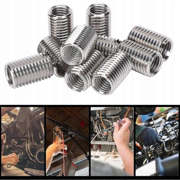 10x M8 til M6 Gevindreparationsbøsninger 20mm Rustfri Reduktionsindsatser