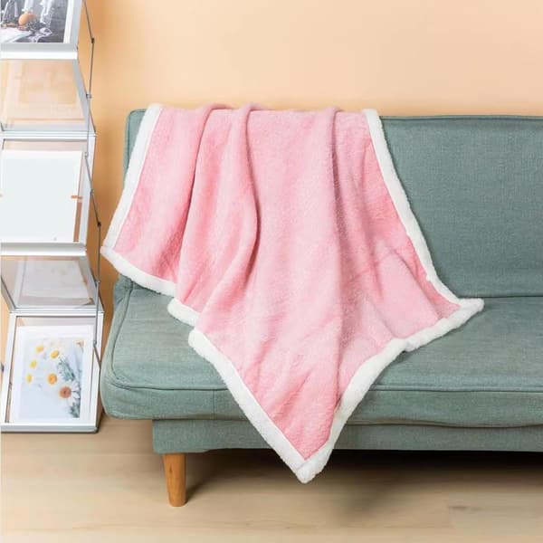 Tæppetørklæde med knaplukning pink - Rosa