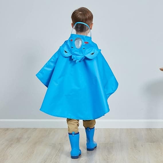 Lättvikts Regnjacka för Småbarn, Bat Poncho/Kappa med Huva 4-7 År