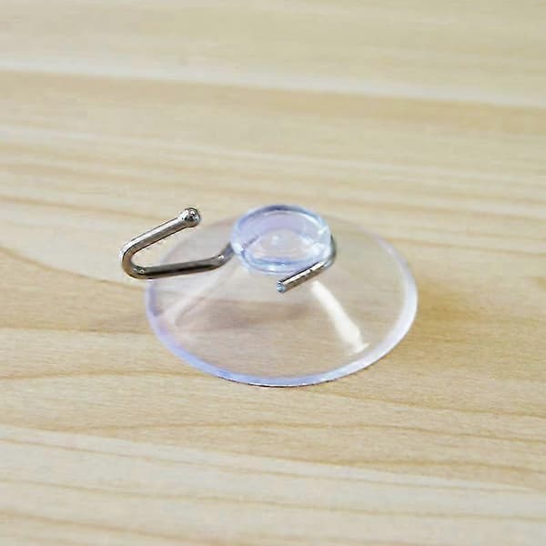 10 Transparent Suction Cup Hooks Clothes Jacket Metal Hook