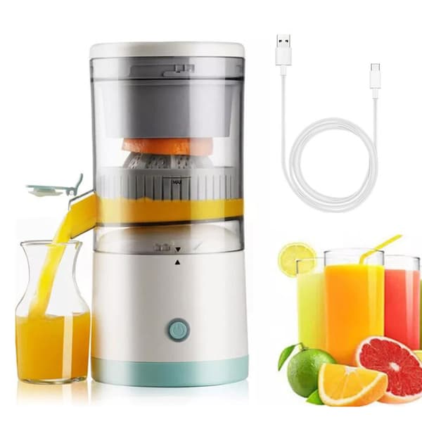 Multifunctional Electric Juicer USB Charging Kitchen Automatic Fresh Juicer Portable Fruit Juice Blender White White