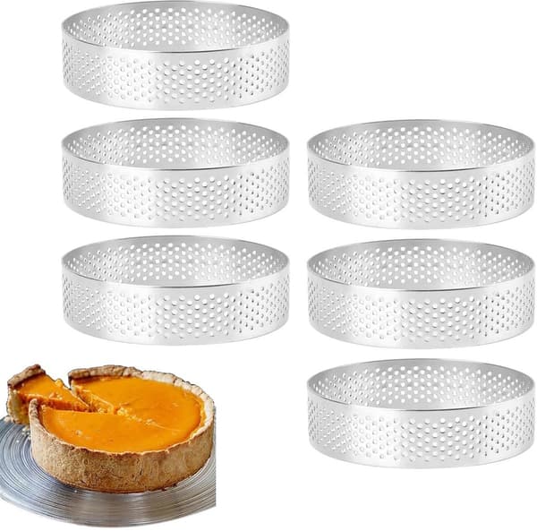 Kakering - 6 stykker - Ø 8cm*2cm*0.8mm - Rustfritt stål - Kakeform