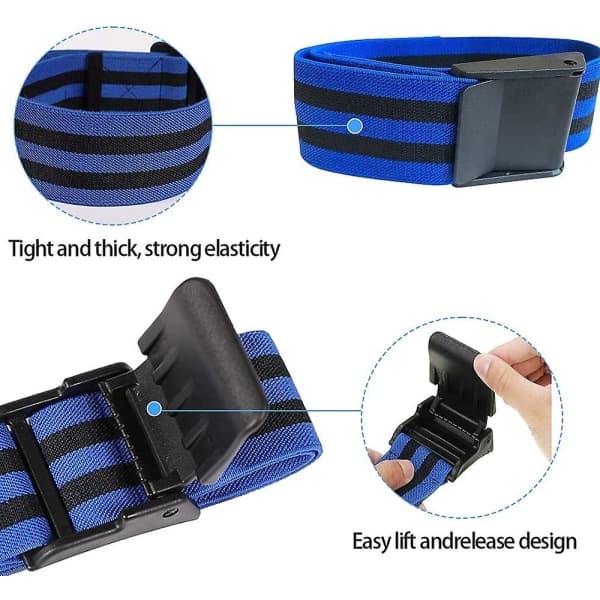 Blood Flow Restriction Bands, Arms and Legs and Glute Training, Occlusion Training Bands - 2-pack Blue blue