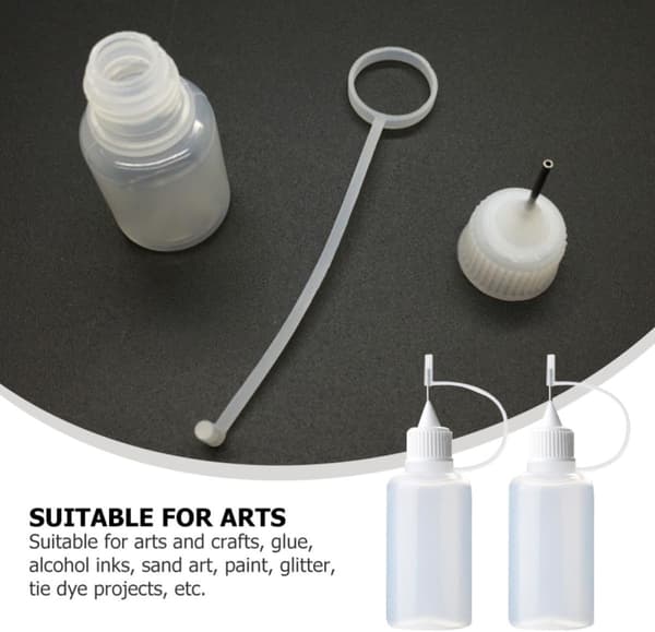 Klemflaske med nålespids 30 ml, 10 stk, tilfældig farve af plastik -
