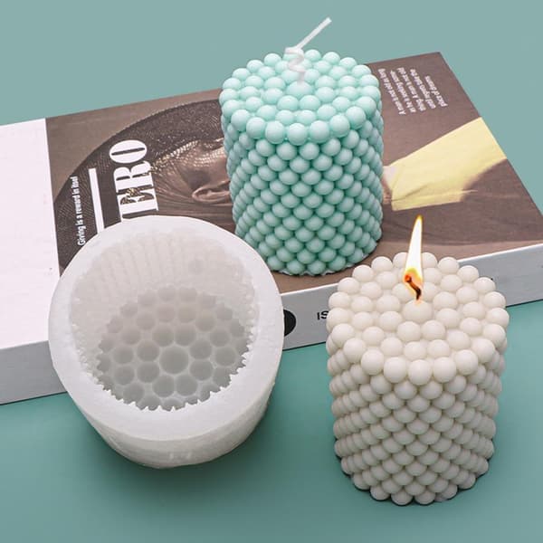 Lav dine egne stearinlys med cool design - Silikone støbeform Vit white