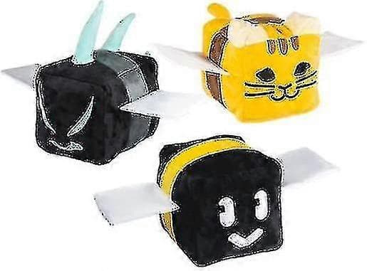 3 kpl Bee Swarm -pehmolelu, 18 cm Basic Bee, Tabby Bee ja Vicious Bee Deluxe -pehmolelu, sarjakuva-pelipehmolelu_MGF