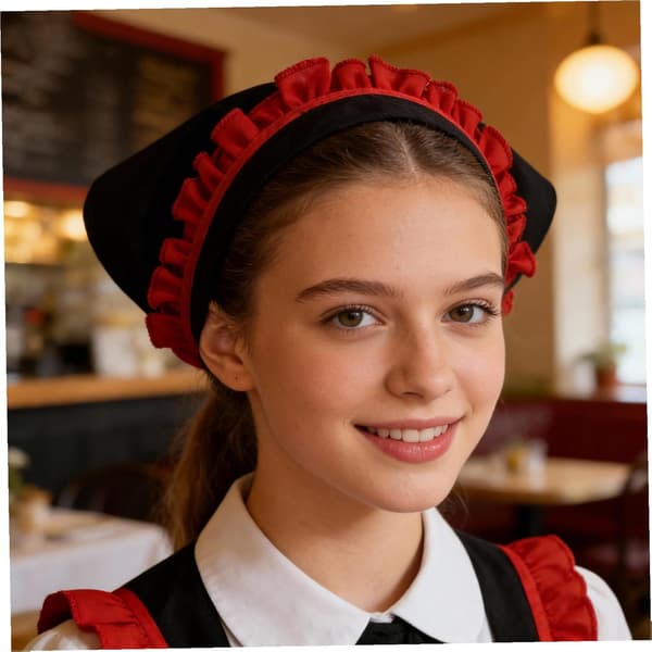 kokkehue med bindebånd hårbånd til kvinder polyester sort åndbar blød trekantet til servitricer i caféer og fødevareservice -