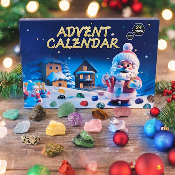 Krystal Ædelsten Julekalender 24 Stk Farverige Samlerobjekter Krystaller Sten Gaveæske Til Børn Voksne Rolling Stone Stil