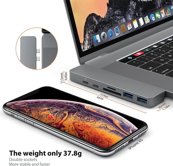USB-C til Macbook Pro/Air 13\" 15\" 16\", 7-i-1 USB-C til HDMI 4K-adapter