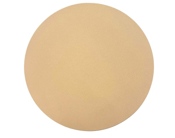 Dækkeserviet Rund Læderlook Beige/Sort 4-pak Svart black