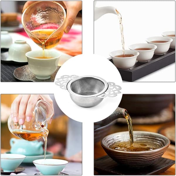 2-pak teinfusere med skål, teinfuser i rustfrit stål til løst te, fint net til 2,5-4 tommer kopåbning