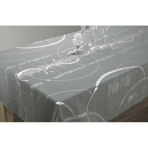 Dug - LE LINGE DE JULES - Skinnende - Lysegrå - Rektangulær 150 x 300 cm - Nem at vedligeholde Ljusgrått