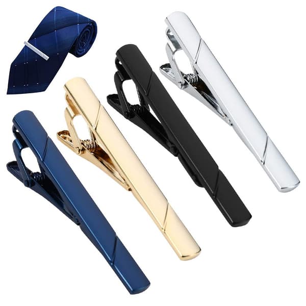4-pack slipsklämmor för herr, klassiskt presentset, slipsnål, business-accessoarer för män