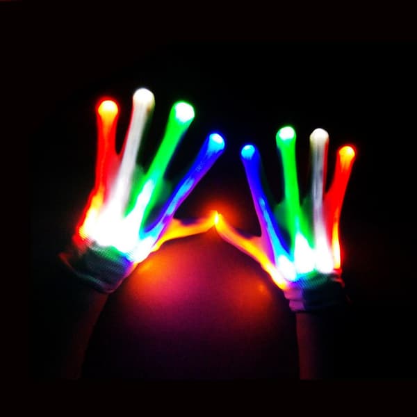 LED-hansker Jul Kule Leker Barn LED-hansker Lysende hansker Gl