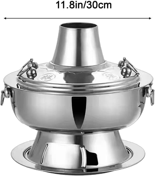 hot pot kull rustfritt stål kokekar med jevn oppvarming sølv 30cm Silber 30cm