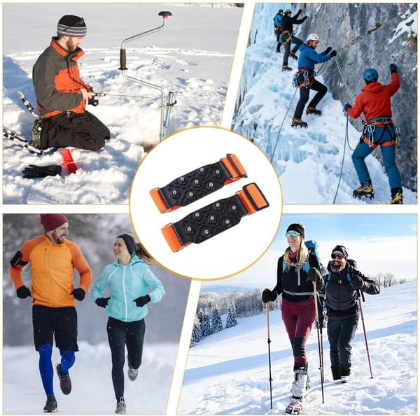- och snöbroddar 7-broddar grepp Anti-halk-grepp för skor orange Orange