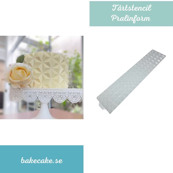 Praline Mold Cake Stencil Diamond - BWB 10152 - Special 3 Part Mold Transparent transparent