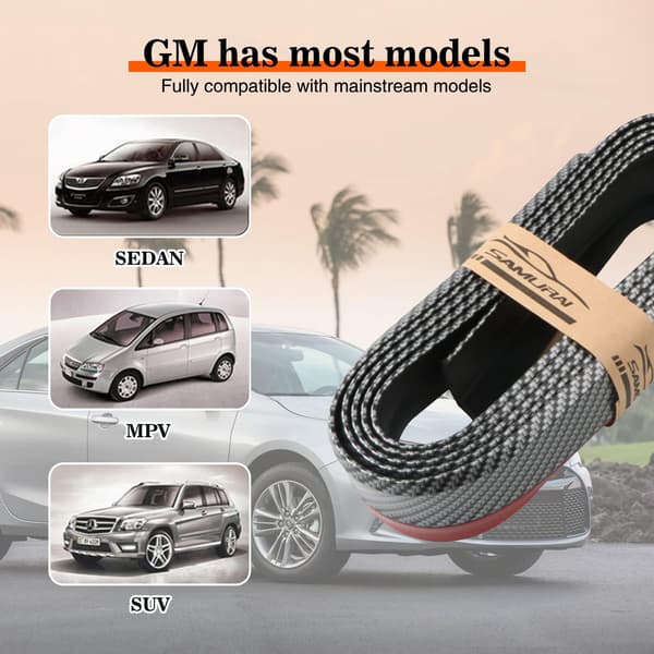 Pack-1 2.5M/8.2FT Car Carbon Fiber Front Lip, Front Bumper Lip