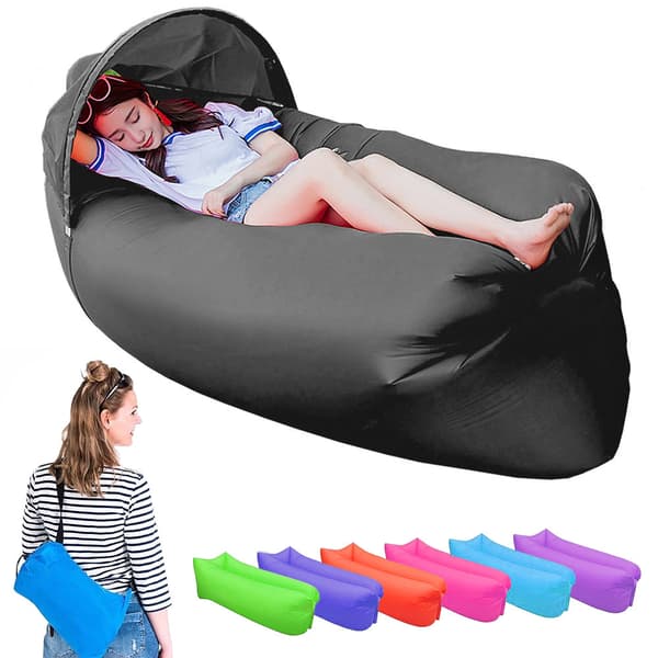 Luftsofa / LayBag med solbeskyttelse - Oppblåsbar_MGF Lilla Purple