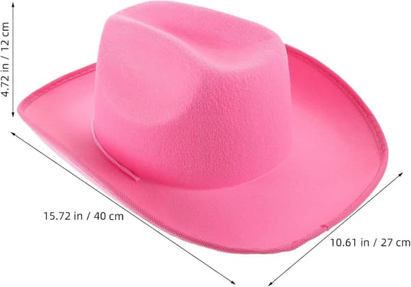 Pink fest cowboyhat 3 stk til kvinder og pigers western -