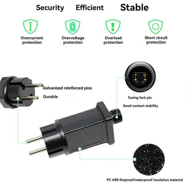 12V 1A 12W Plugg LED Strømforsyning LED Transformator Pluggadapter IP44 Vanntett LED Lysstripeadapter for Jul (EU)
