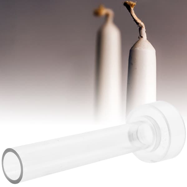Kyrkljus Transparent plastljusform med metallskydd (2,5x15cm)