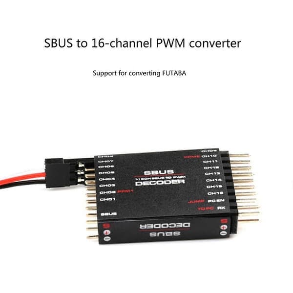 SBUS til 16CH PWM-konverter SBUS til PWM/PPM-dekoder Tovejs PPM-understøttelse Konvertering til Futaba Orange SBUS-signaler [DB] Som vist As Shown