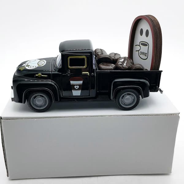 Sort pickupmodel 1956 Ford F-100 Kaffebar/Station Retro Dekor Sæt