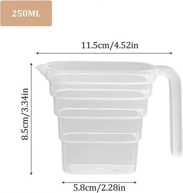 Layered Measuring Cup | 250ml Graduated Measuring Cup, Scoop for Measuring Coffee, Leak-Proof Kitchen Measuring Cups