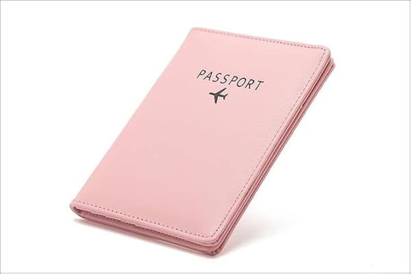 Læderrejsepunge Pas Etui Cover Blocking, Læderkortholder, Rejsedokument Organizer Case Pink Pink
