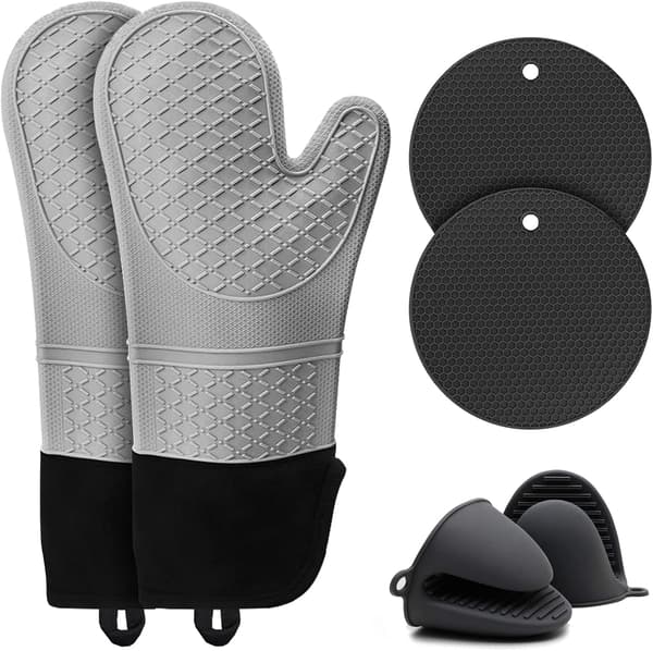 6 Professionelle Ovnvanter Mini Silikone Nypgreb Grydelapper K
