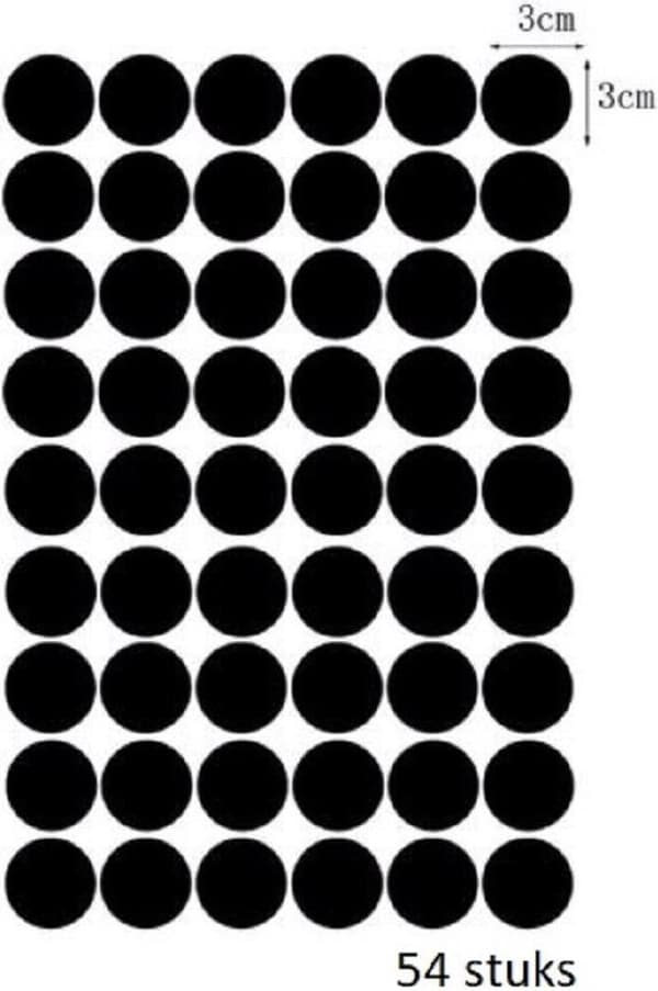 Wall Stickers - Dots - Circles - Wall Decoration - Universal - 3 cm diameter - 54 pieces - Grey