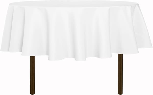 Round Tablecloth - 152 cm - Water-Repellent Spill-Proof Washable Polyester Tablecloth Decorative Fabric Table Cover for Dining Tables, Buffets
