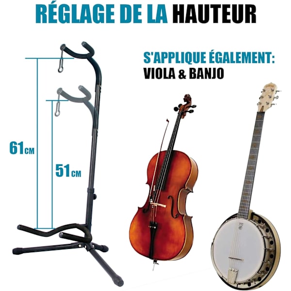Gitarstativ - Justerbart for elektriske, akustiske og bassgitarer, gitartilbehør