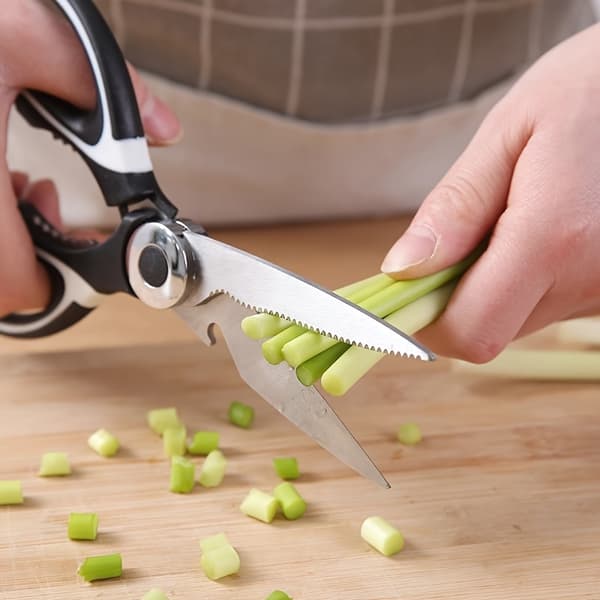 Durable Stainless Steel Kitchen Shears | Sharp Blades, Ergonomic Handle, Multifunctional for Fish, BBQ, Bone Cutting - Cooking, Baking