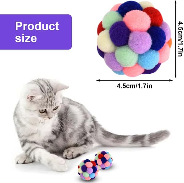 6 bollar med klocka för katt, studsande boll för katt, plyschboll C