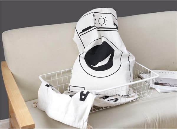 Large Canvas Laundry Bag with Drawstring for Toy Storage Travel Washing Machine