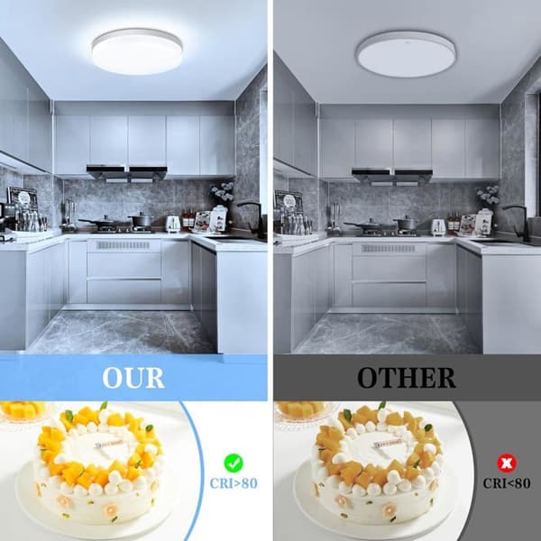 Rund LED-taklampa - 1 enhet - Akryl - IP44 Vattentät - Vardagsrum, Sovrum, Kök, Badrum - Ø23
