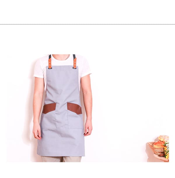 Denimforklæde Mode Køkkenfrisør Varm Gryde Mælk Te Butik Restaurant Arbejdstøj (lysegrå)