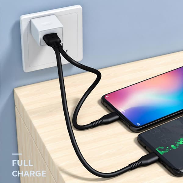 1 i USB Dobbelt Type C Kabel Splitter Mobiltelefon Opladerkabel Bærbar Hvid 1m White 1m