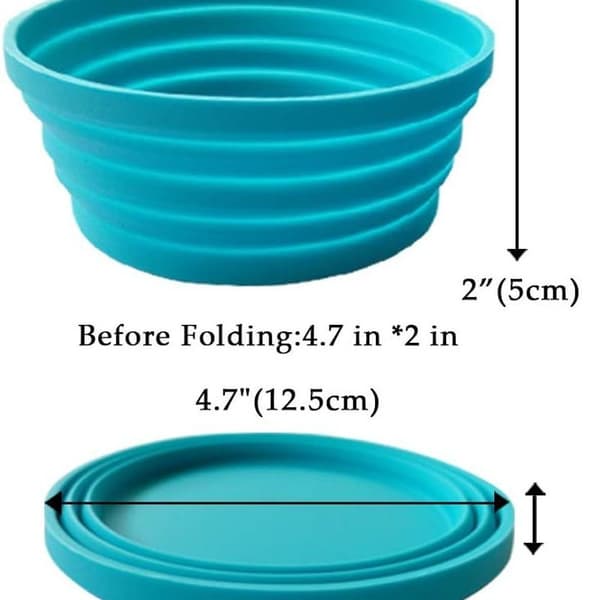 Collapsible Silicone Bowl for Travel, Camping, and Hiking