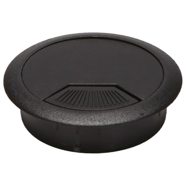 2 st 50mm Diameter Skrivbordskabelgenomföringar Hålskydd Svart