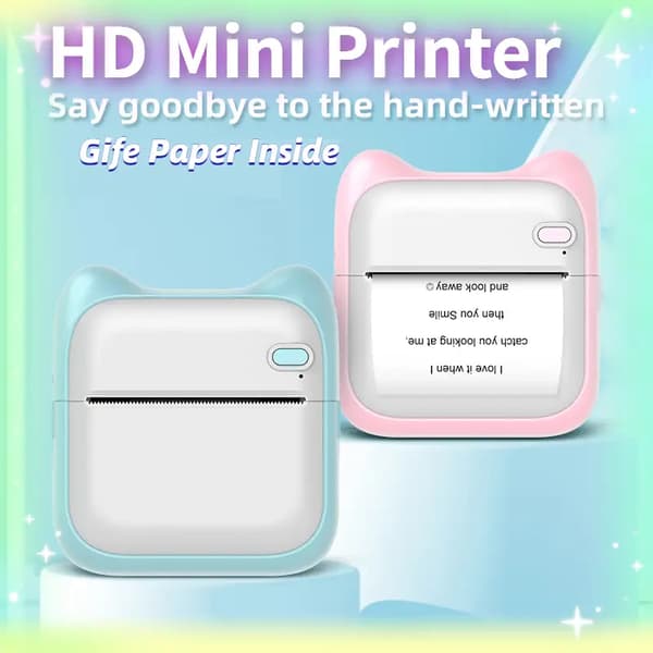 Minifotoprinter for iPhone/Android, perfekt for gaver, studier, arbeid og bilder