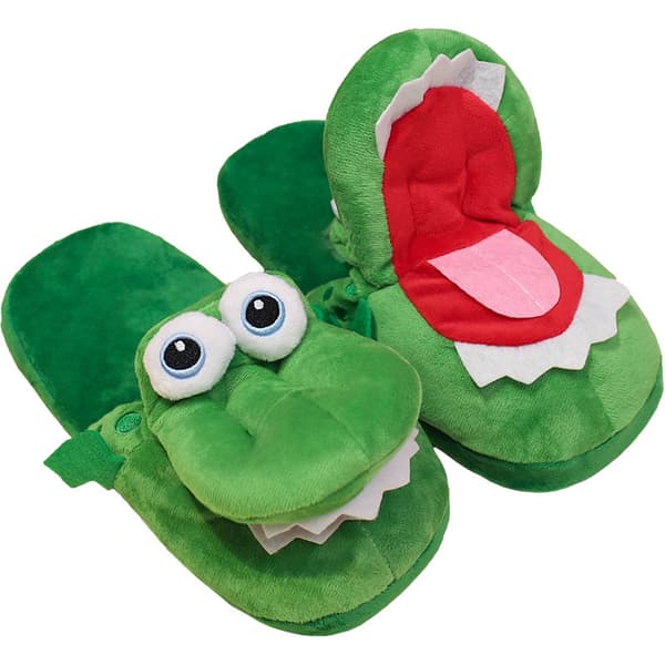 Dancing and Mouth-Opening Crocodile Plush Slippers