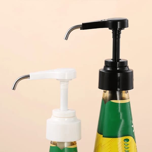 Set med 4 fruktpurépumpdispenserpumpar, flaskmunstycke 4 x pump + 8 x slangar (vit)