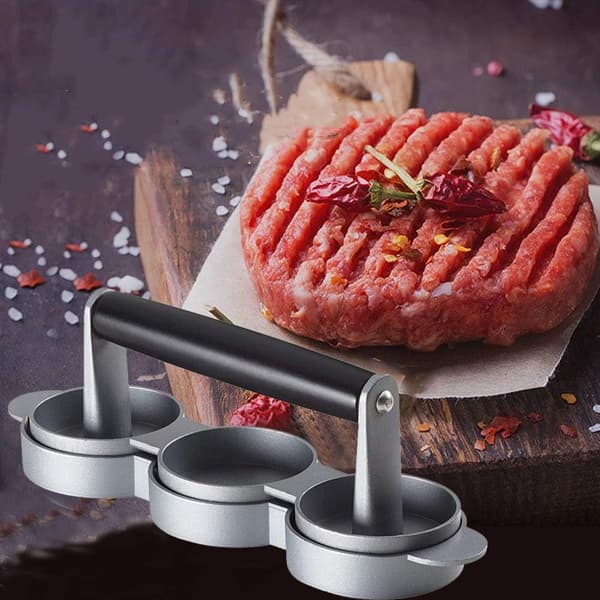 3 mini hamburgerbiffer for deilig grilling, kjøttpresse