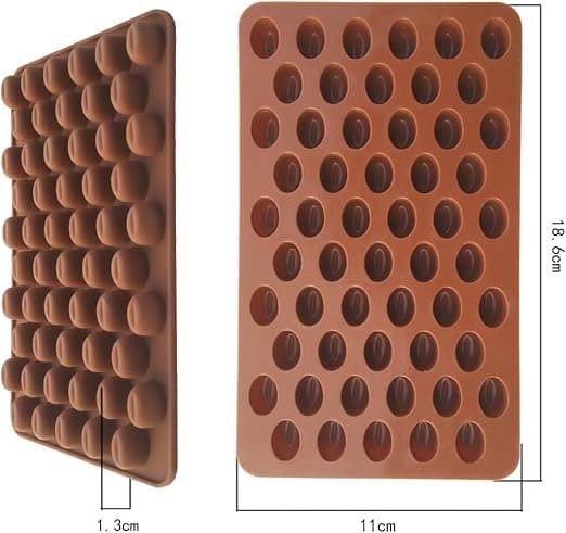 Kaffebønne Chokoladeform 55 Huller 3D Silikone Non-Stick Chokolade