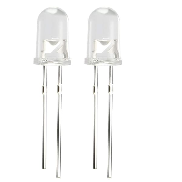 200 stk 5 mm hvide LED-dioder, runde, transparente, 3-3,4 V, 20 mA, superlyse lysdioder